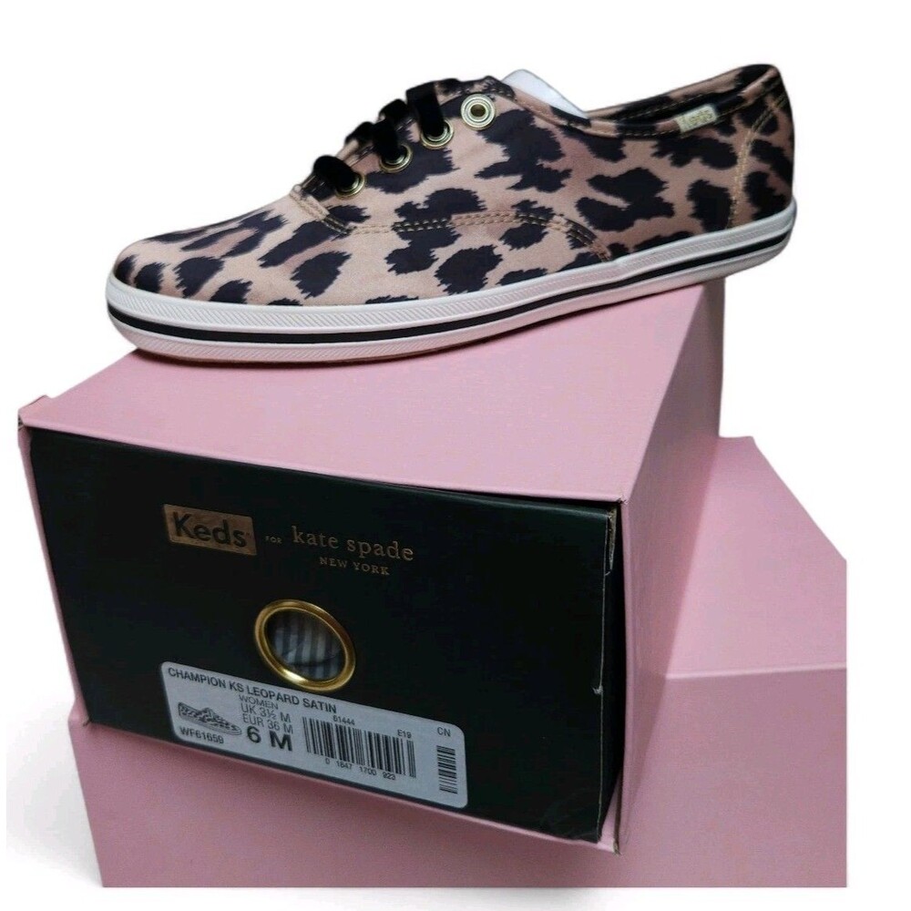 Keds for Kate Spade New York Sneakers Size 6 M Leopard Print Lace Up Low Top New